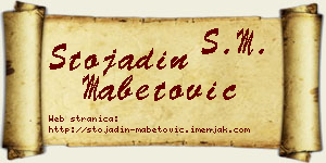 Stojadin Mabetović vizit kartica
